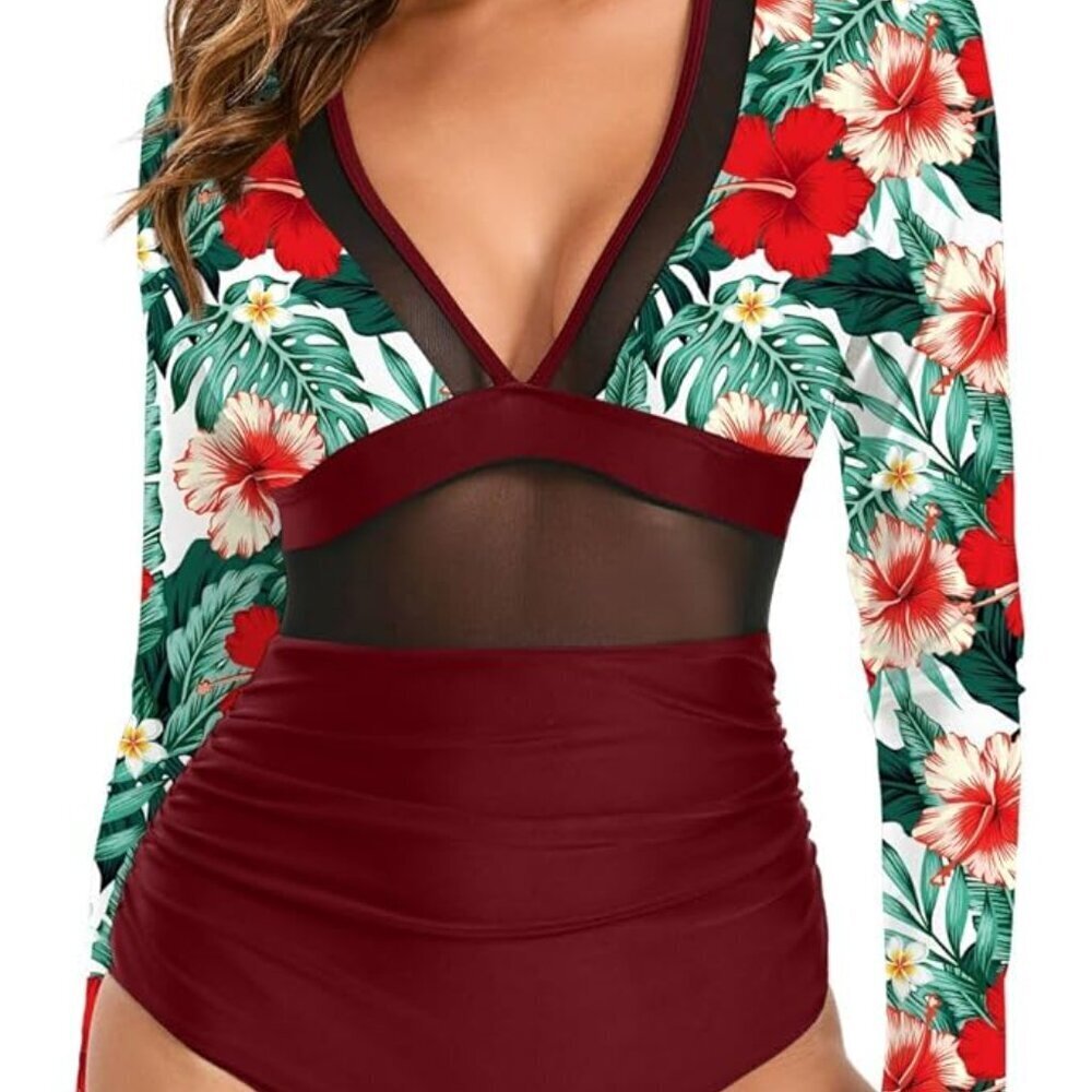 One Piece Bathing Suit UV Protection Surfing - Picture 2 of 6